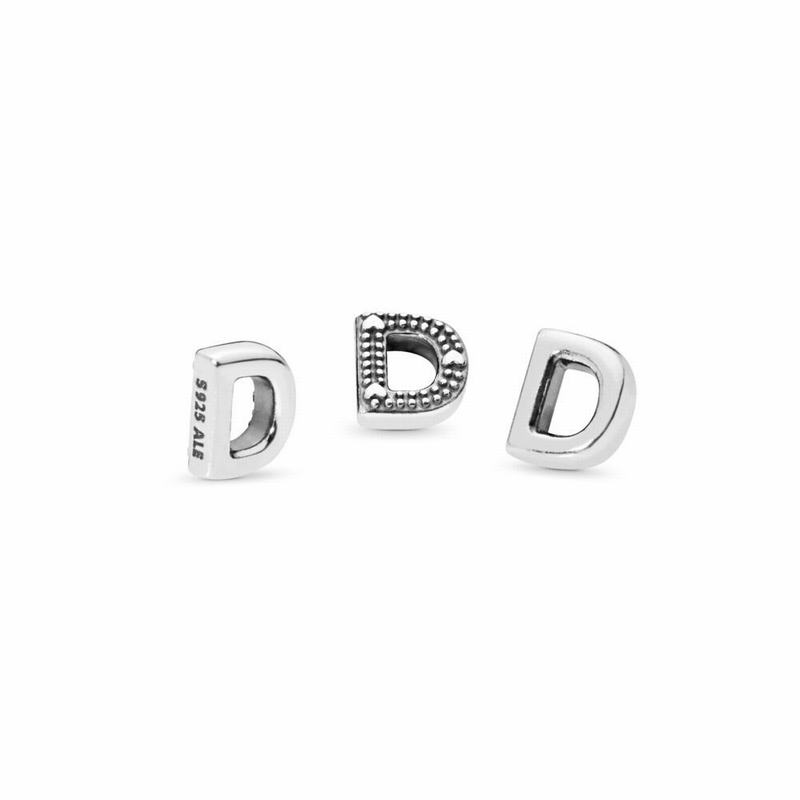Pandora Letter D Petite Locket Charm Silver Egypt EY5602817